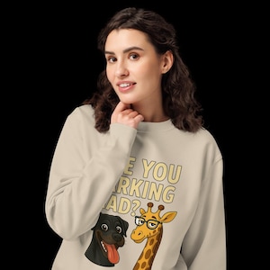 Are You Barking Mad Funny Dog and Giraffe Cartoon T-Shirt