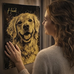 Hondenmonument aangepast huisdier portret gepersonaliseerd cadeau huisdier verlies cadeau hond herdenkingscadeau aangepast kattenportret van foto sympathie cadeau kunst aan de muur