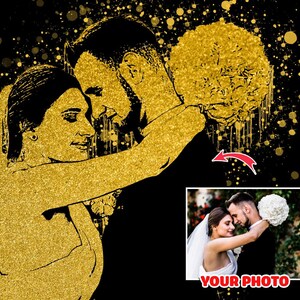 Couple portrait, gift for couple, boyfriend portrait, engagement drawing, faceless portrait, family portrait, custom gift, Faceless Gift