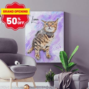 Personalized Cat Drawing, Custom Cat Portrait From Photo, Pet Memorial Gift, Custom Pet Portrait, Pet Illustration, Cat Mom Gift