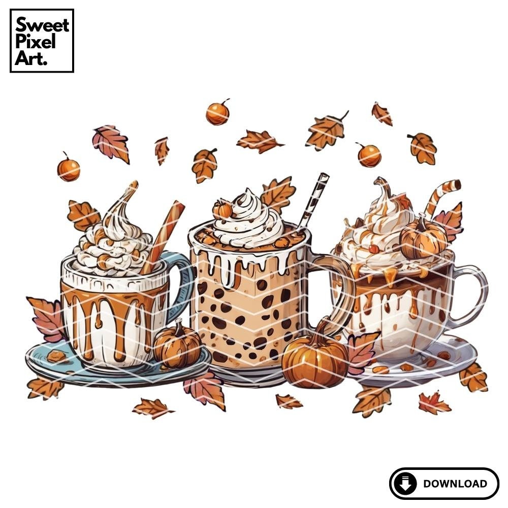Fall Coffee Drink Png Pumpkin Latte Png Coffee Sublimation - Etsy
