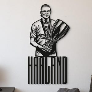 Erling Haaland Wall Art, Manchester City Wall Art, Haaland Metal Wall Decor, Football Fan Gift, Game Room Wall Art, Soccer Wall Art,