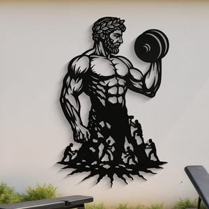 Gym Wall Art, Gym Metal Wall Art, Fitness Wall Art, Gym Motivation, Man Cave Wall Art, Workout Room Decor, Greek Aesthetic, Motivational Art