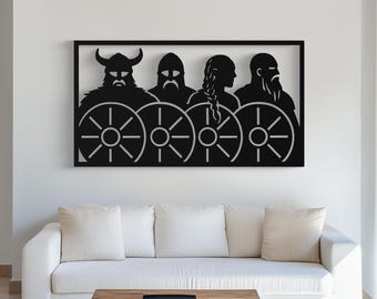 Viking Wall Art, Skjaldborg Wall Art, Shield Wall Wall Art, Viking Warrior Wall Art, Viking Metal Wall Art, Viking Gifts, Nordic Wall Art