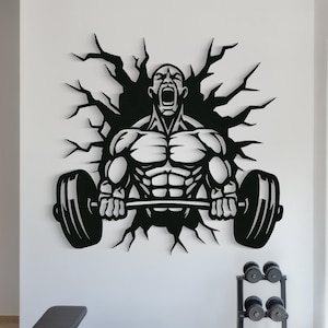 Gym Wall Art, Gym Decor, Gym Metal Wall Art, Fitness Wall Art, Motivation Wall Art, Man Cave Wall Art, Workout Room Decor Home Gym Decor