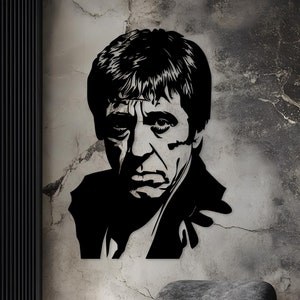 Tony Montana Scarface Metal Wall Art, Al Pacino Wall Art Decor, Tony Montana Style Holywood Wall Decor, Movie Lovers and Pop Culture Gifts
