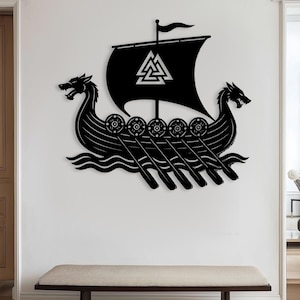 Viking Longship Wall Art, Viking Mytology, Viking Wall Hanging, Viking Ship Wall Art, Viking Metal Wall Art, Viking Wall Art, Viking Gifts