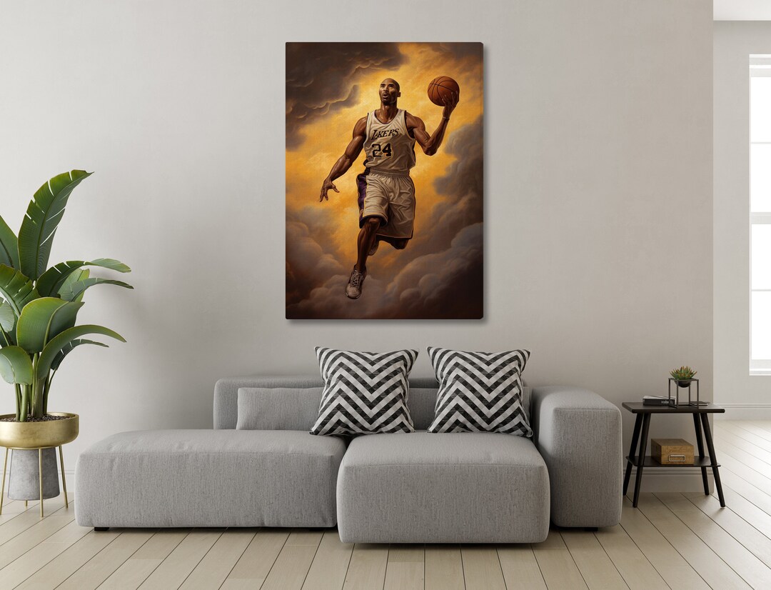 Kobe Bryant Wall Art Nba Wall Art Basketball Wall Decor Etsy