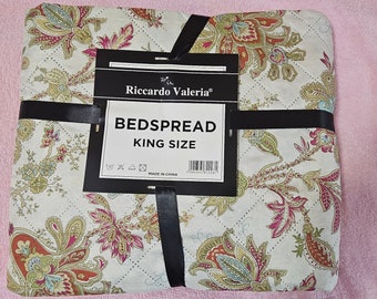 New King size Bedspread/warmer/Throw Luxury Cotton Touch Reversible