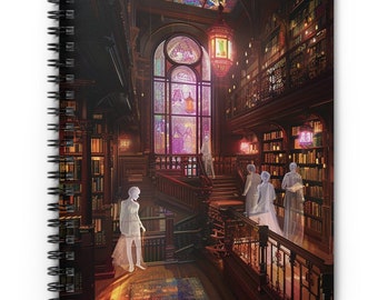 Haunted Victorian Library Journal: Ghostly Paranormal Enthusiast Spiral Notebook