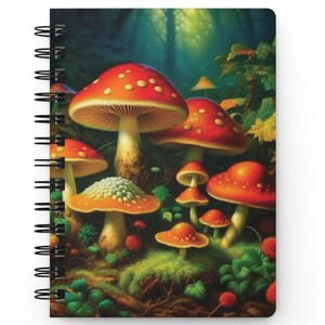 Colorful Mushrooms Spiral Notebook: Botanical Journal