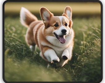 Corgi Mouse Pad, Running as Fast as His Little Legs Will Take Him, Big Mouse Pad, Gaming Pad, Dog Desk Decor, Gift for Corgi Lovers