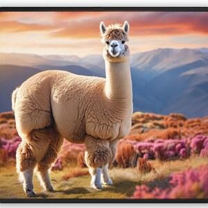 Alpaca Mouse Pad: Floral Mountain Landscape, Gaming Pad (9x7)
