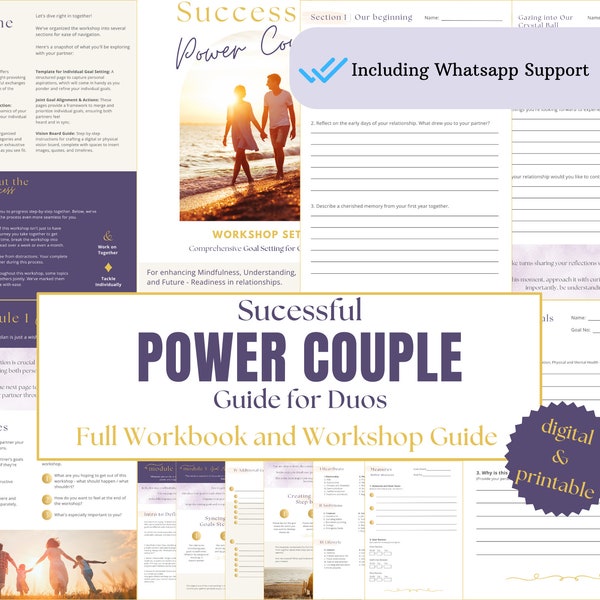 2024 Successful Power Couple Workshop plus Workbook, SMART Goals, Visionboard, Reflections, Goal Setting, Relationship Goals