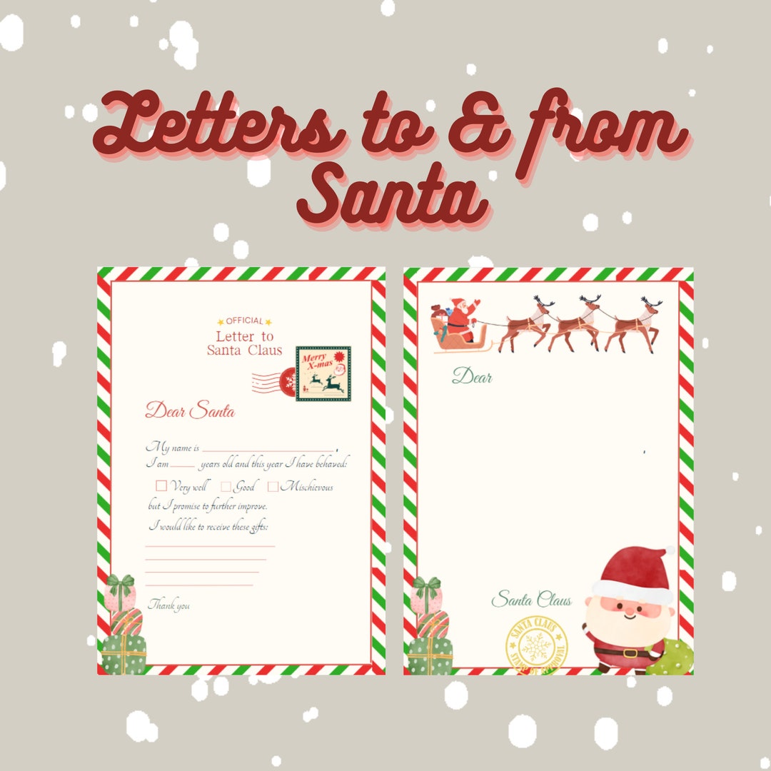 Printable to and From Santa Letter Templates - Etsy