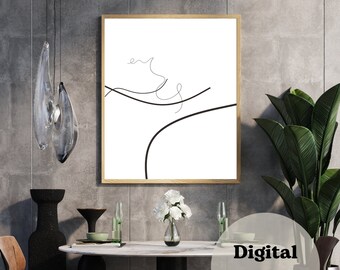 Printable Contemporary Digital Poster Art - Lines