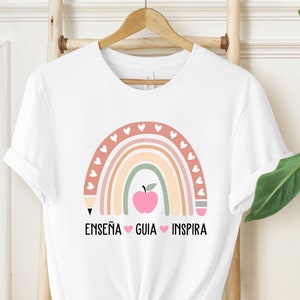 Spanish Teacher TShirt, Maestra Bilingue Shirt, Trendy Spanish Tee, Gift for Language Teachers, Rainbow Maestra Shirt, Dual Language Shirt