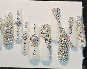 Shimmery white with bling