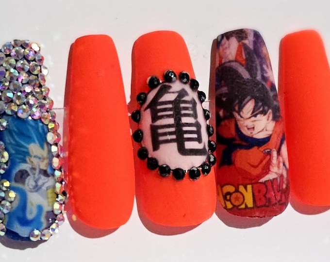 Featured listing image: Dragon Ball Z nails! For my anime lady's!