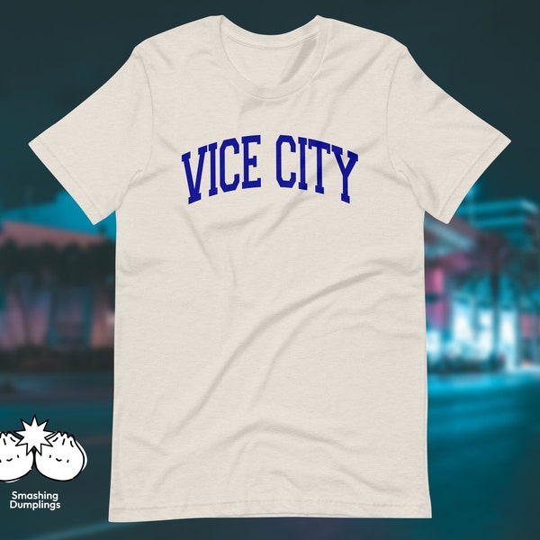 The "Vice City" Varsity T-Shirt | GTA, Gamer, American College Tee, Sports Shirt, Unisex, Gifts for Him, for Her, for Them