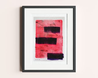 A5 hand-printed abstract monotype