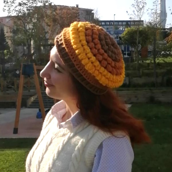 Chapeau tournesol pour femme et fille : chapeau élégant et chic au crochet pour une garde-robe d'hiver élégante, toutes les couleurs