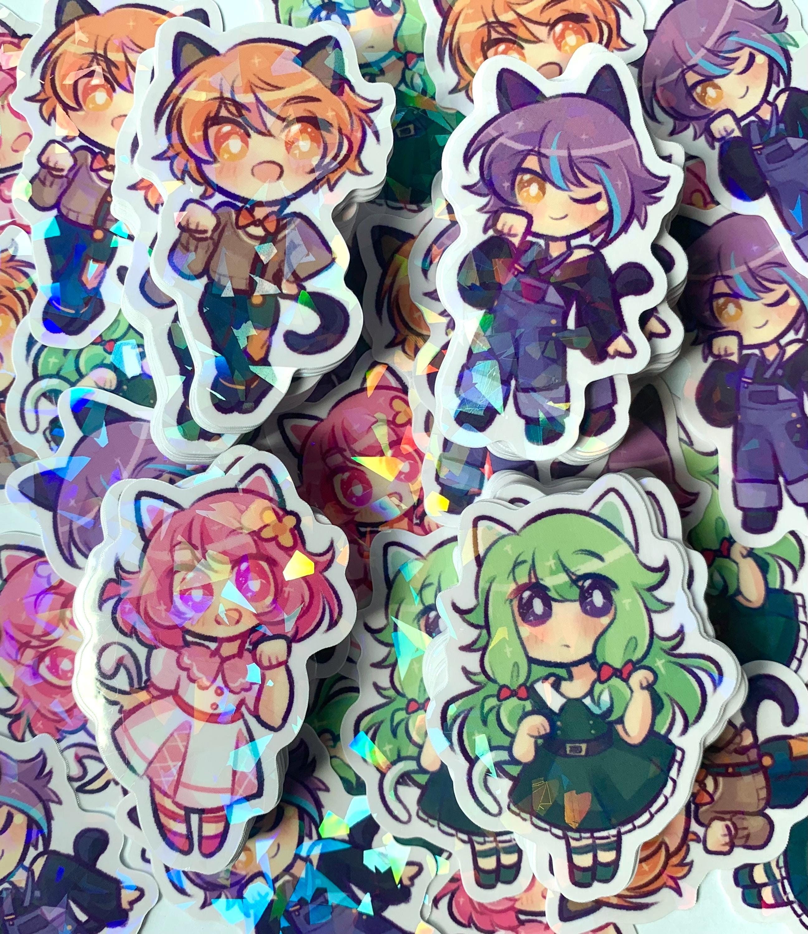 Project Sekai Wonderlands X Showtime Stickers (Tenma Tsukasa, Emu Otori, Nene Kusanagi, Rui Kamishiro) Cute PJSK Holographic Laptop Stickers
