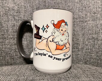 Funny Ceramic Naughty Santa Mug 15 oz.