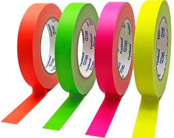 Flashback® Hi-Vis Fluorescent Cloth Marking Tape for Stage & Events – UV Blacklight Reactive, Writable, Low Residue