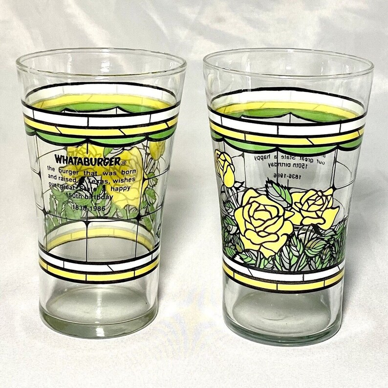 2 WHATABURGER Yellow Rose TEXAS Sesquicentennial 18361986 Etsy