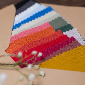 Linen fabric samples
