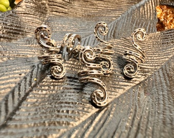 Dread bead silver antique dread spiral dread jewelry dread bead