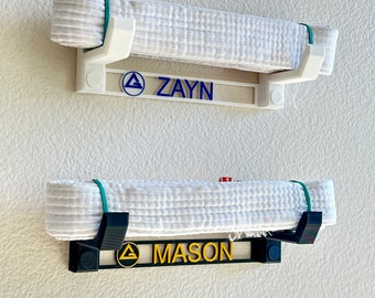 Personalized Martial Arts Belt Holder Display - Dual Color
