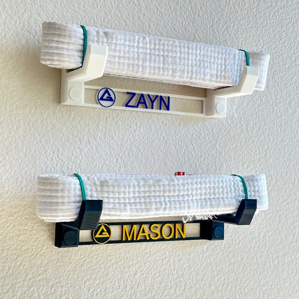 Personalized Martial Arts Belt Holder Display (Dual or Single Color)