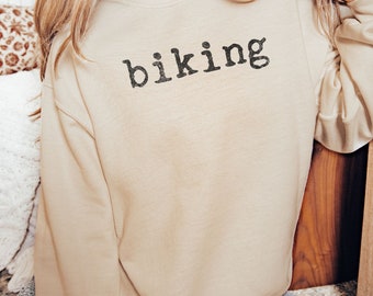 Vintage Biking Sweatshirt, Biking Lover Sweatshirt, Mountain Bike Gift, Cycling Gift, Bicycle Clothing, Simple Vintage Design for biking