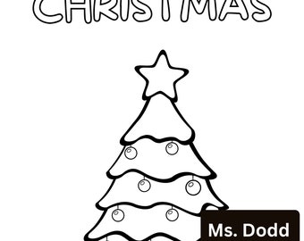 Festive Christmas Tree Coloring Page, Merry Christmas Activity for Students, Holiday Art Project