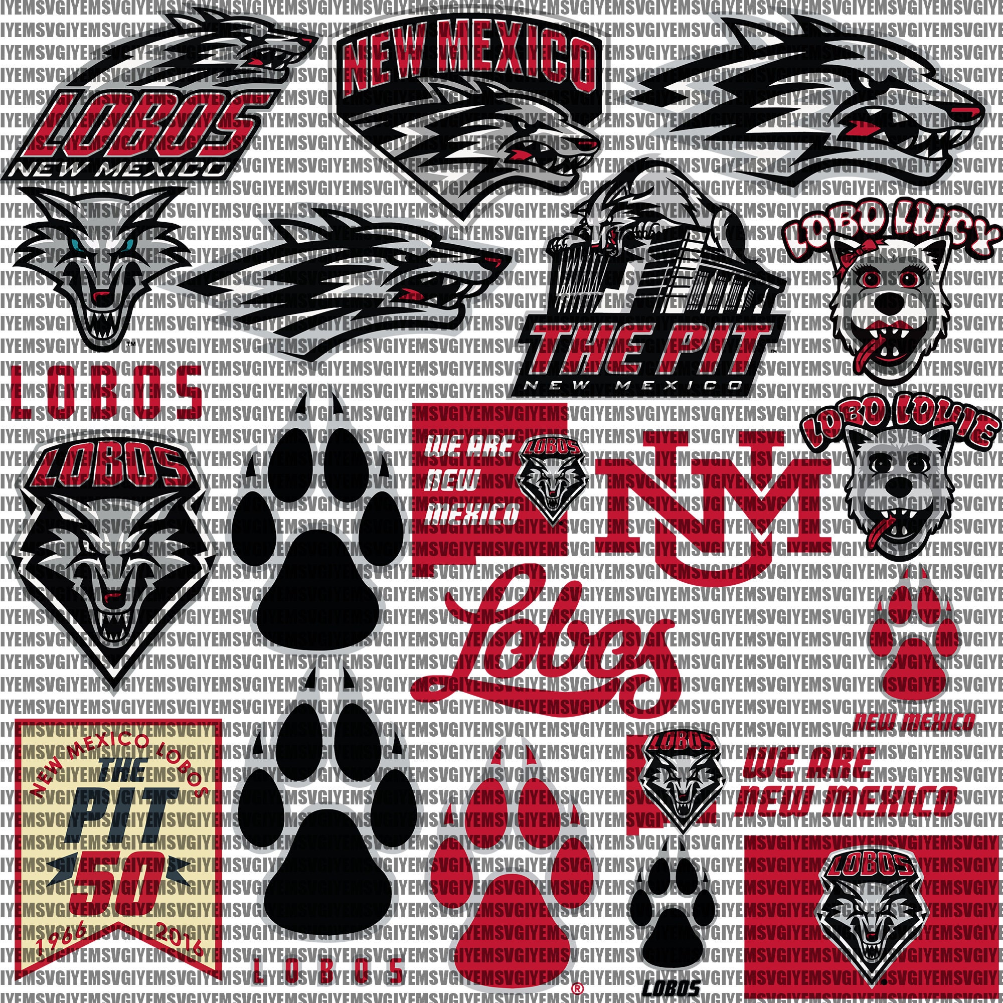 New Mexico University SVG, Lobos SVG, College, Athletics, Football ...