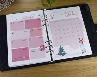 Terminplaner Kalendereinlagen Monatskalender girly pink 2024