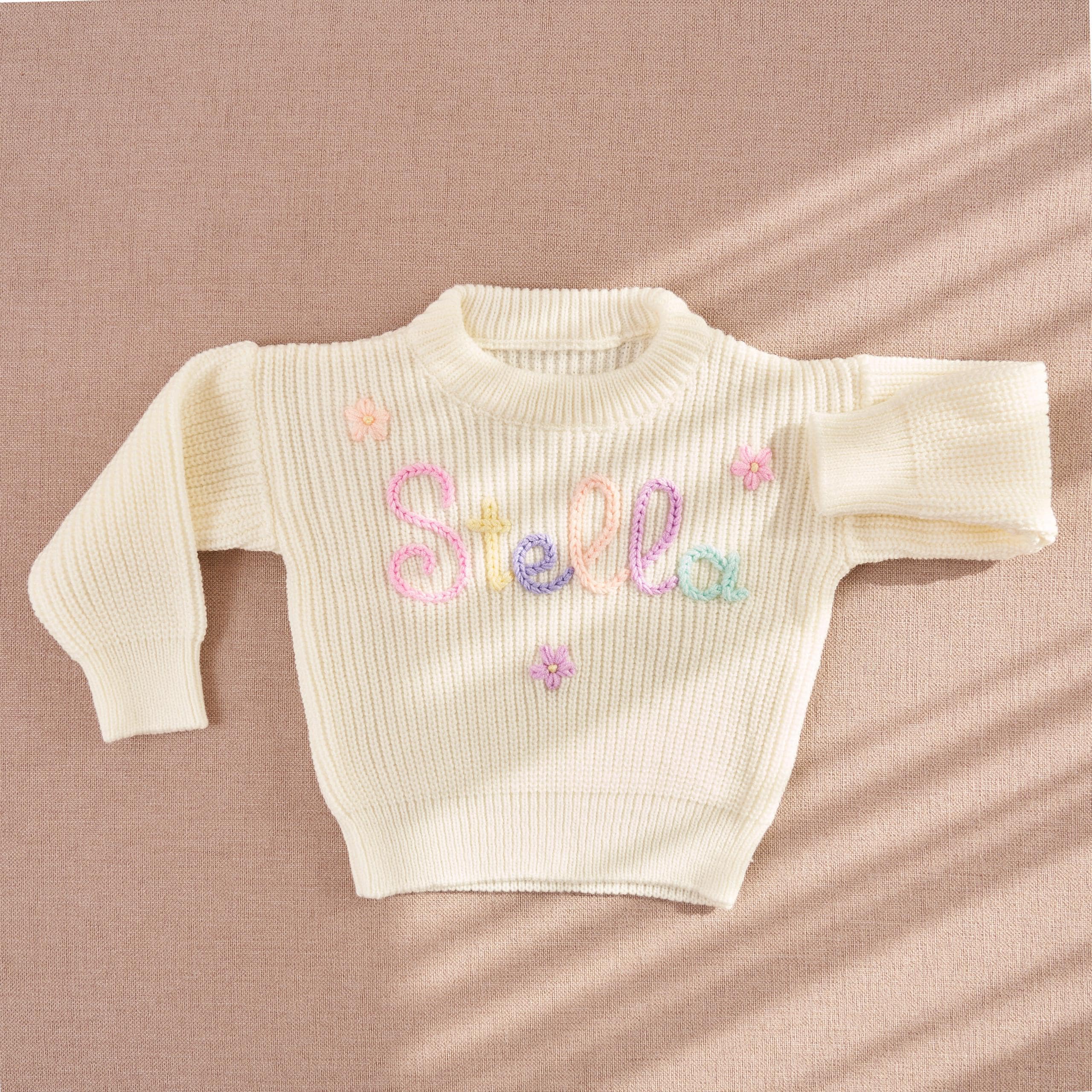 Big Sister Sweater, Personalized Baby Name Sweater, Knit Sweater Toddler, Embroidered Big Bro , Custom Baby Gifts Sweater with Name