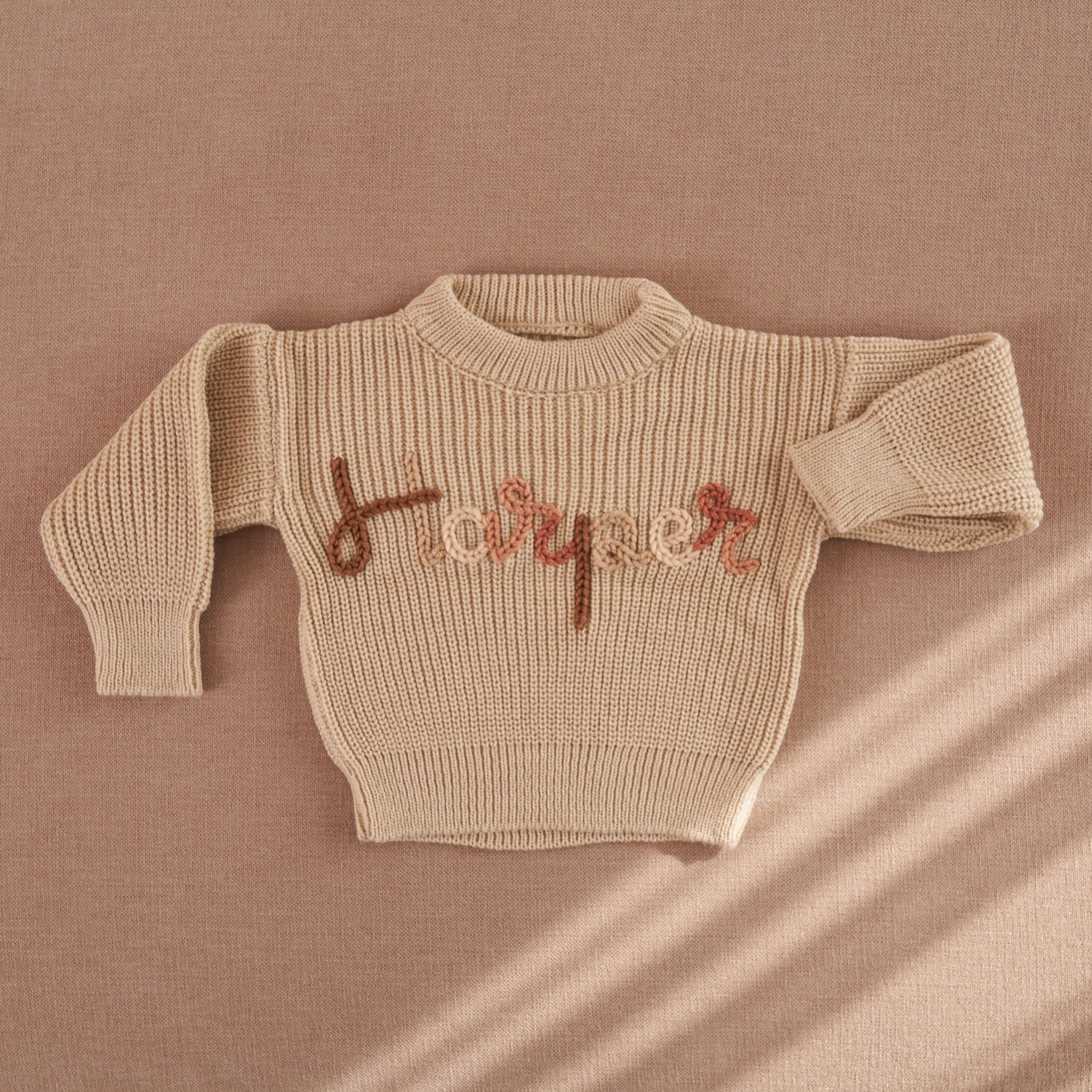 Big Sister Sweater, Personalized Baby Name Sweater, Knit Sweater Toddler, Embroidered Big Bro , Custom Baby Gifts Sweater with Name