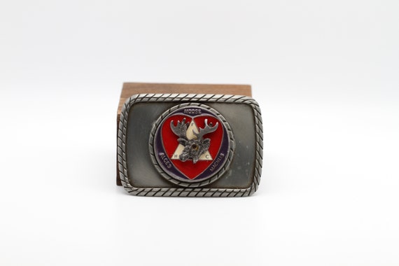 Vintage Moose Silver Tone Belt Buckle - Etsy display picture 2