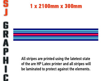Martini Racing Stripes 2100mm x 300mm x 1 Le mans Gulf Universal Car Sticker