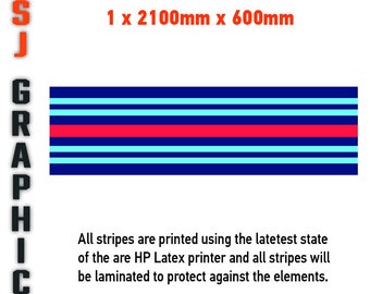 Martini Racing Stripes 2100mm x 600mm x 1 Le mans Gulf Universal Car Sticker