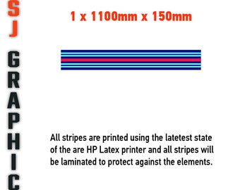 Martini Racing Stripes 1100mm x 150mm x 1 Le mans Gulf Universal Car Sticker