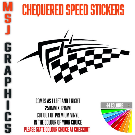 Adesivi In Vinile Per Casco, Motivo: Bandiera Della Fine Della Gara A Scacchi, Confezione Da 4 - Foto 7