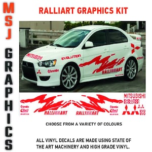 Rally kit with sponsors for Mitsubishi Lancer Evo Ralliart graphics stickers