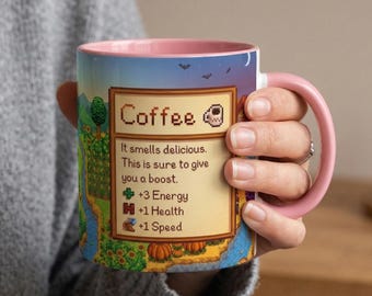 Stardew Valley Inspired Coffee Mug Cup 11oz, Cozy Gamer Gift, Video Game Mug