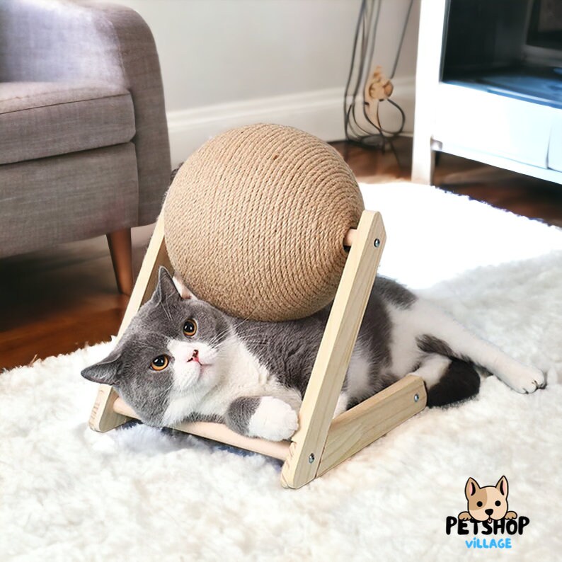 Cat Scratching Ball Toy, Grinding Paws Toys, Kitten Sisal Rope Ball