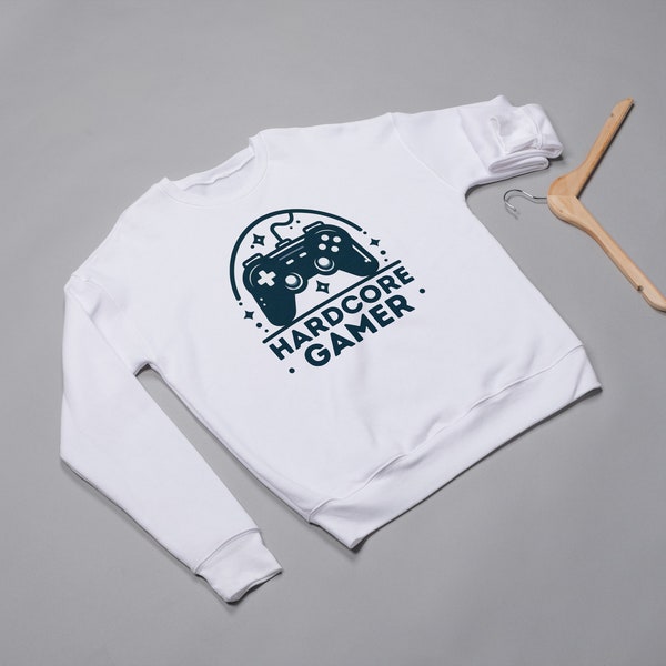 Hardcore Gamer Unisex Crewneck Sweatshirt | Seamless Comfort | Perfect for Gaming Enthusiasts | Durable | Regular Fit