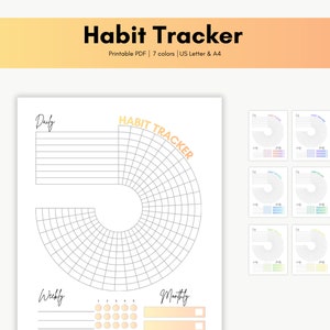 Printable Habit Tracker for Daily + Weekly + Monthly Tasks, Letter & A4 ...